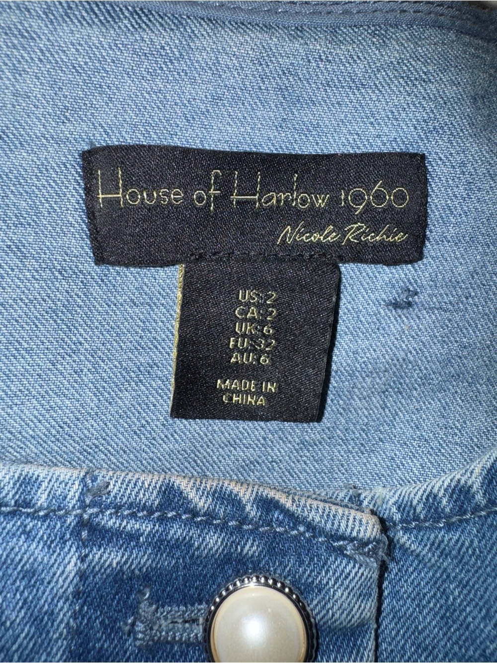 Denim Button-Front Mini Skirt in Blue - Picture 7 of 7